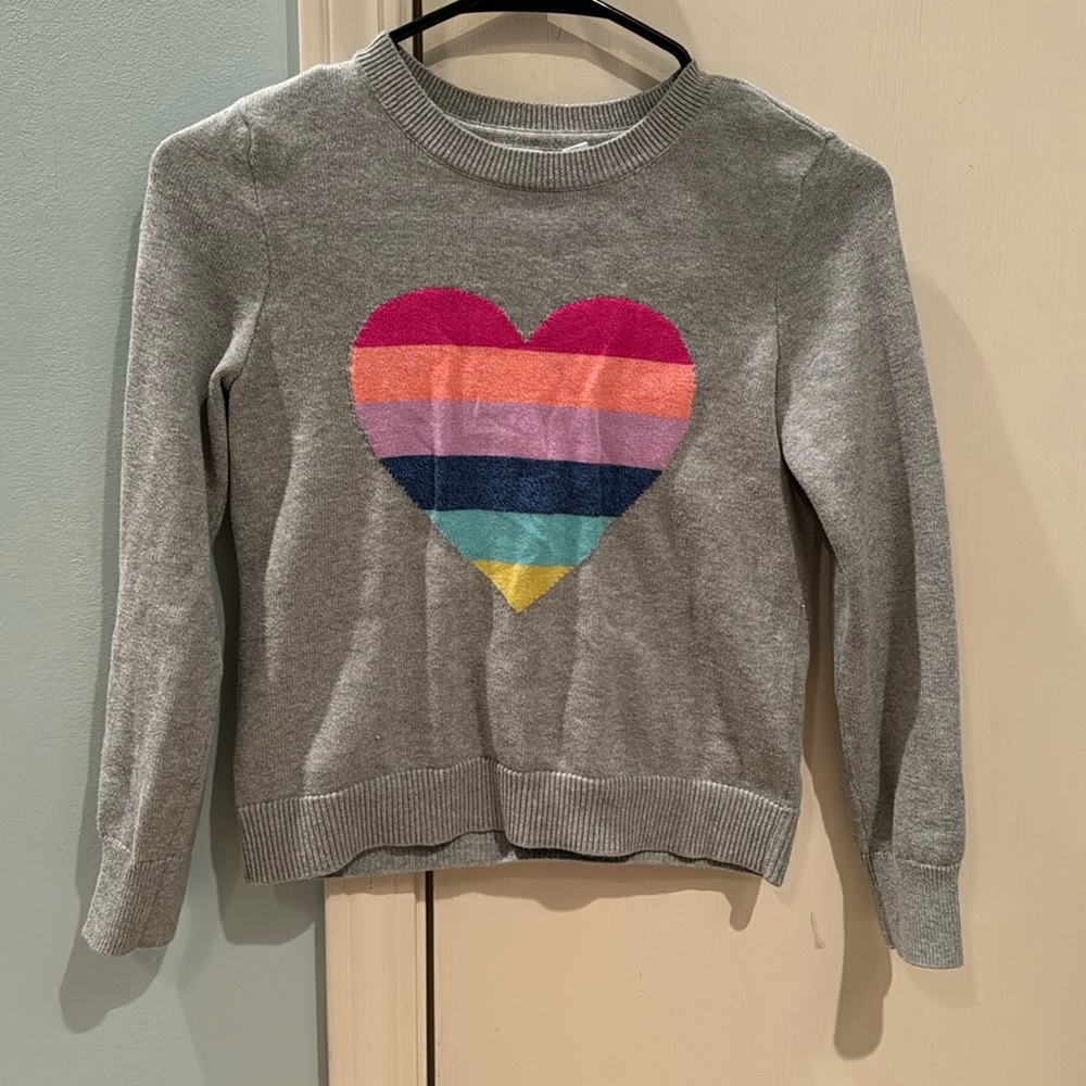 Multi colored heart sweater